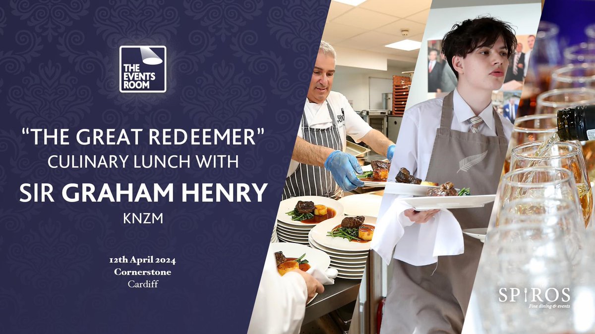 We are delighted to be welcoming back to Wales ‘The great redeemer’ Sir Graham Henry KNZM for a one-off lunch @CornerstoneCdf on Friday 12th April. #thegreatredeemer