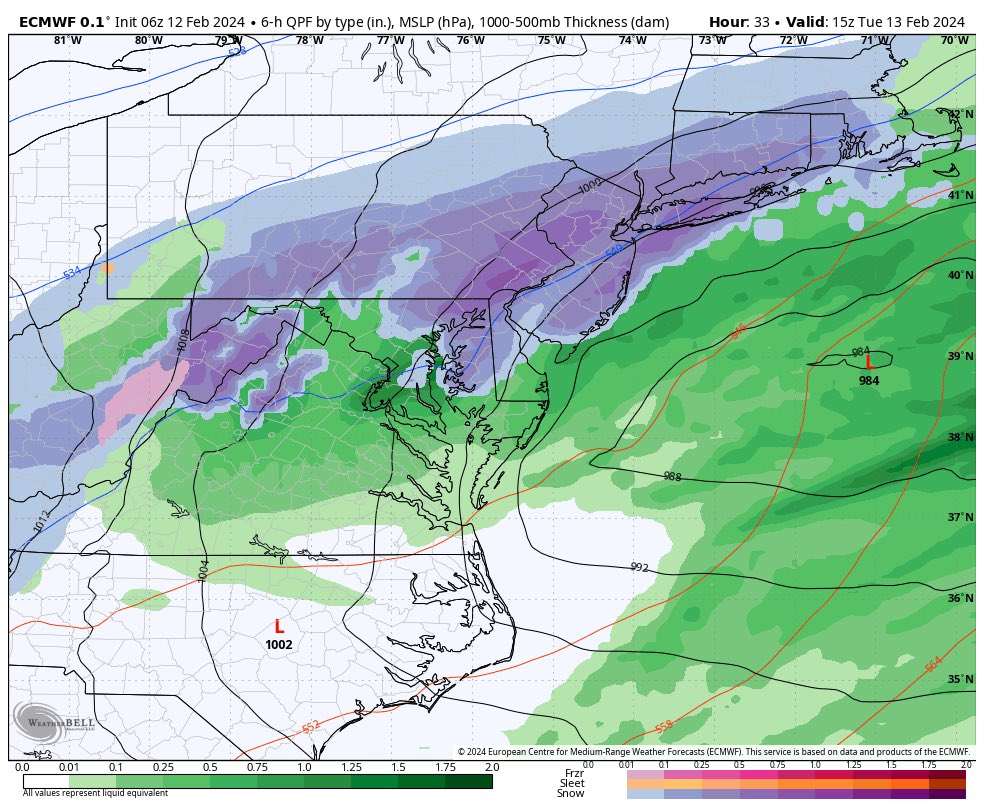 wxreboot's tweet photo. Over the past 24 hours model guidance has significantly shifted south with tomorrow’s winter storm system. What originally looked like a primarily interior snowstorm is now looking like a classic I-95 snowstorm. We will be posting a detailed snow forecast early this evening. Stay tuned for updates!