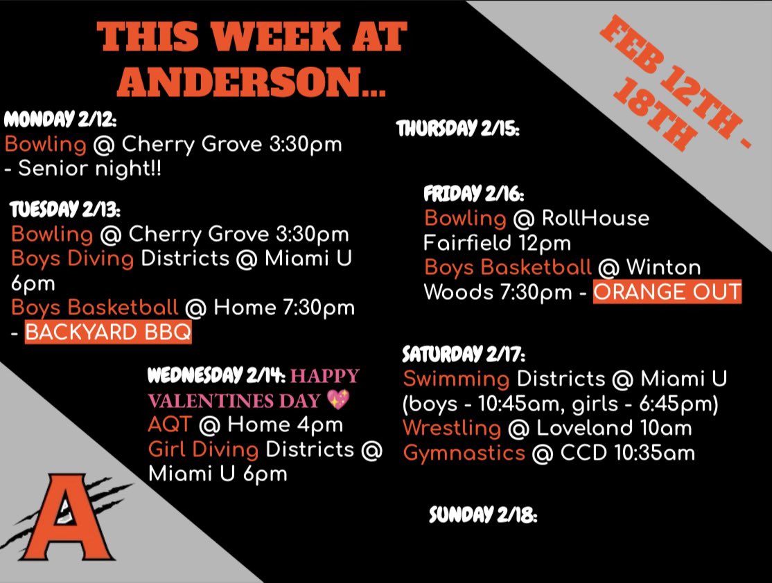 This Week At Anderson…

<a href="/AHSRaptorsAD/">AHS Athletics</a>
