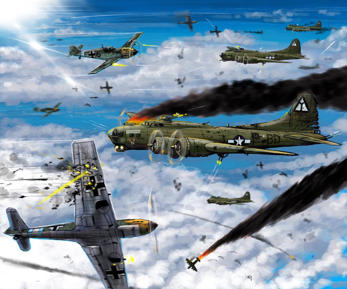 “39th Mission” Art of my Great Uncles tragic final mission. Truly the Greatest Generation. Never forgotten 🇺🇸 #MastersOfTheAir #art #illusrtationart