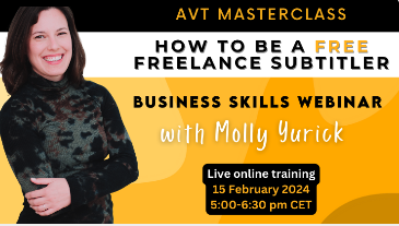 Are you looking to boost your subtitling career? Join me in three days for "How to be a free freelance subtitler." We'll talk about mindset hacks, risk mitigation, and business diversification. February 15, recording included, 49€! <a href="/AvtMasterclass/">AVT Masterclass</a> avtmasterclass.com/courses/free-f…