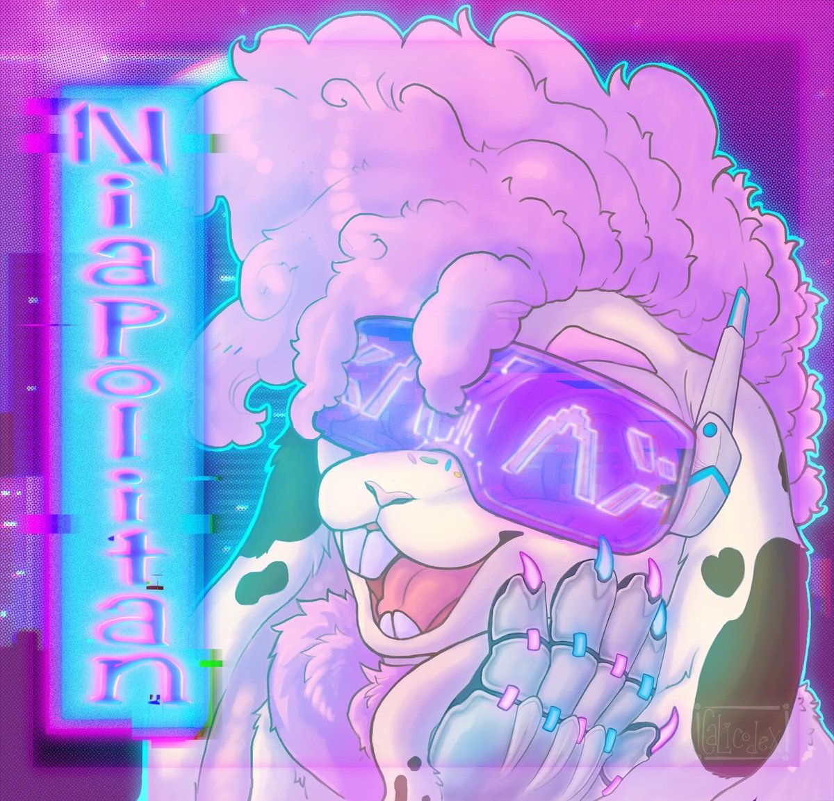 Calicodex1's tweet photo. Whoooooaaaahhh I’m posting an art yaaay! Making cyberpunk themed badges for TFF, and finished up my partner’s cutie Niapolitan first! It’s gonna be a 2 sided badge, and I’m pretty excited with how it turned out! Sprinkles and neon goooooo!!!🎉
#furryart #furryartist https://t.co/rGzKiVXmdH