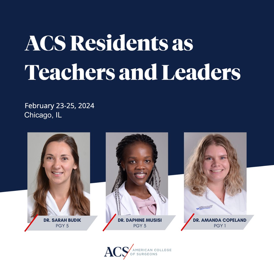 So much to look forward to this month including the ACS Residents as Teacher and Leaders course. 🩺 🏙️The course helps surgery residents develop some of the essential nonclinical skills that will be critical to their success as senior-level residents and practicing surgeons.