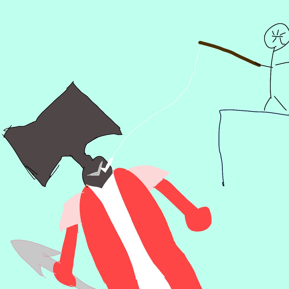 fishcakeman's tweet photo. シャリベネ釣れなかったときに描こうかと思ってたけど結局そこからすぐ釣れて描かなった釣られるシャベリルを描きました https://t.co/UXZvhQaRpY