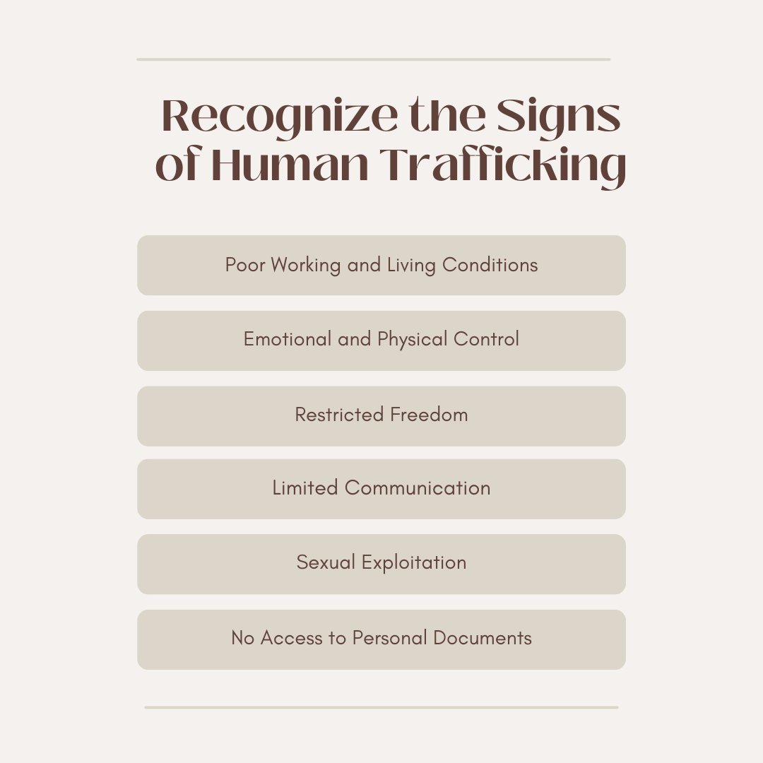 CAMSAHT's tweet image. #KnowTheSigns #HumanTrafficking