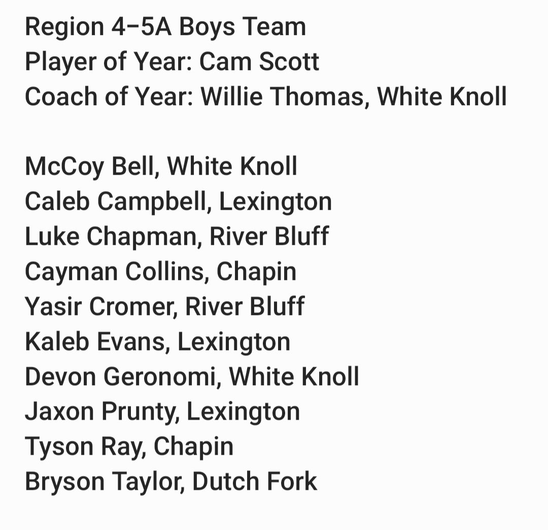 The 4-5A Boys all-region team
@lhsmbb @KnollAthletics @RBHS_Basketball @ChapinEagle @DutchForkBball