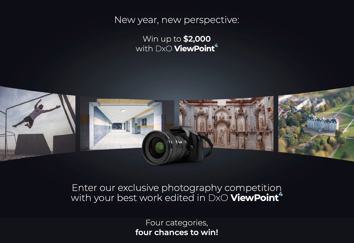 DxOLabs's tweet image. You only have a few hours left to participate in our photo competition📷
Win up to $2,000 with DxO ViewPoint 4 🎉
Get your cameras ready, get shooting
How to enter the contest: dxo.com/dxo-viewpoint/…