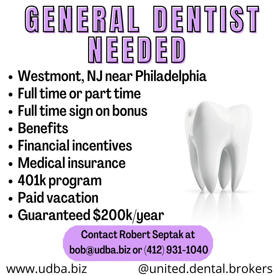 Dentist needed in NJ near Philadelphia! #dentist #dentistry #dentistjobs #dental #dentistsofinstagram #dentistsofphiladelphia #newjerseydentists
