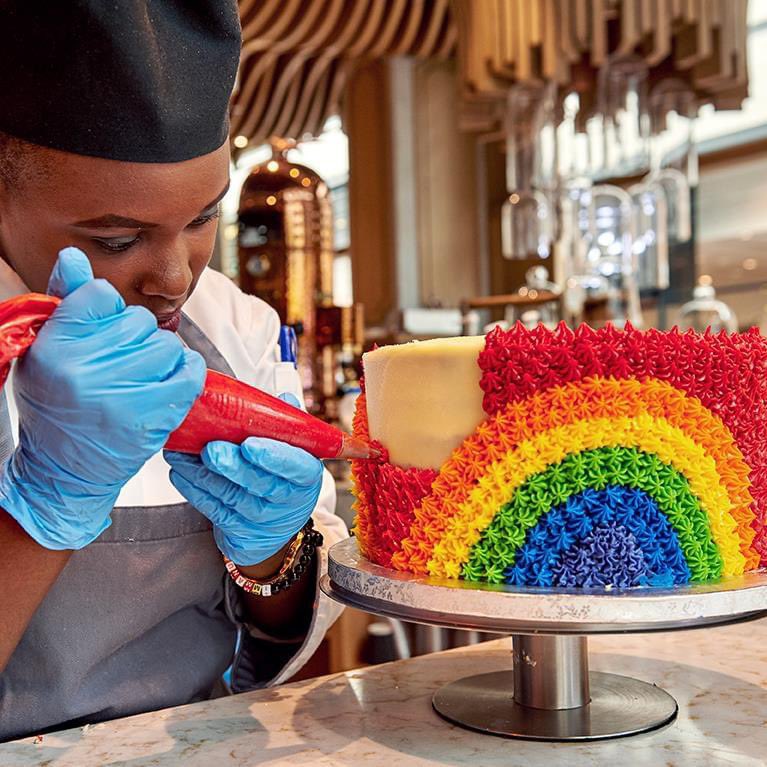 Our world famous Rainbow Cake 🌈 is a real show stopper. It tastes as good as it looks! 🍰 #walnutgrove #Greece #RestaurantLife #cafe #opening #foodblogger #Restaurants #foodporn #Coffee #CoffeeLovers #coffeeshop #design #architecture #SouthAfrica #cake #sandtoncity #sandton…