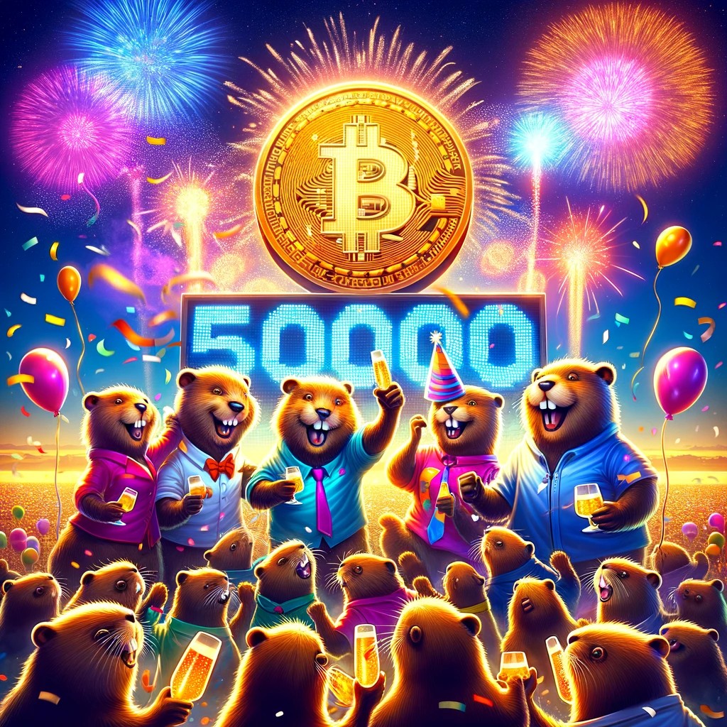 Celebrating #Bitcoin milestone of $50K! 🎉 The CURVEBOBR community calls on you to join us in shaping the crypto world. Let's build sturdy dams against volatility and sail towards a prosperous future together. It's time to make our mark in the crypto universe! #DeFi #Curvefinance