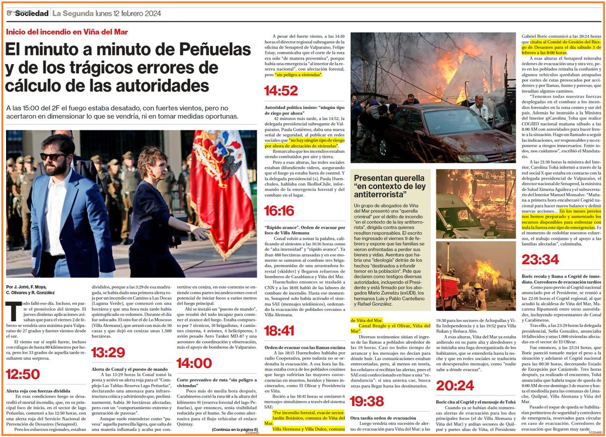 Pasen por favor a ver los trágicos errores de este Gobierno que costaron la vida a cientos de chilenos y que dejó a otros con lo puesto.
Fiscalía debe investigar a fondo porque con este desorden y errores se cometieron crímenes imperdonables.
Caiga quien caiga.
