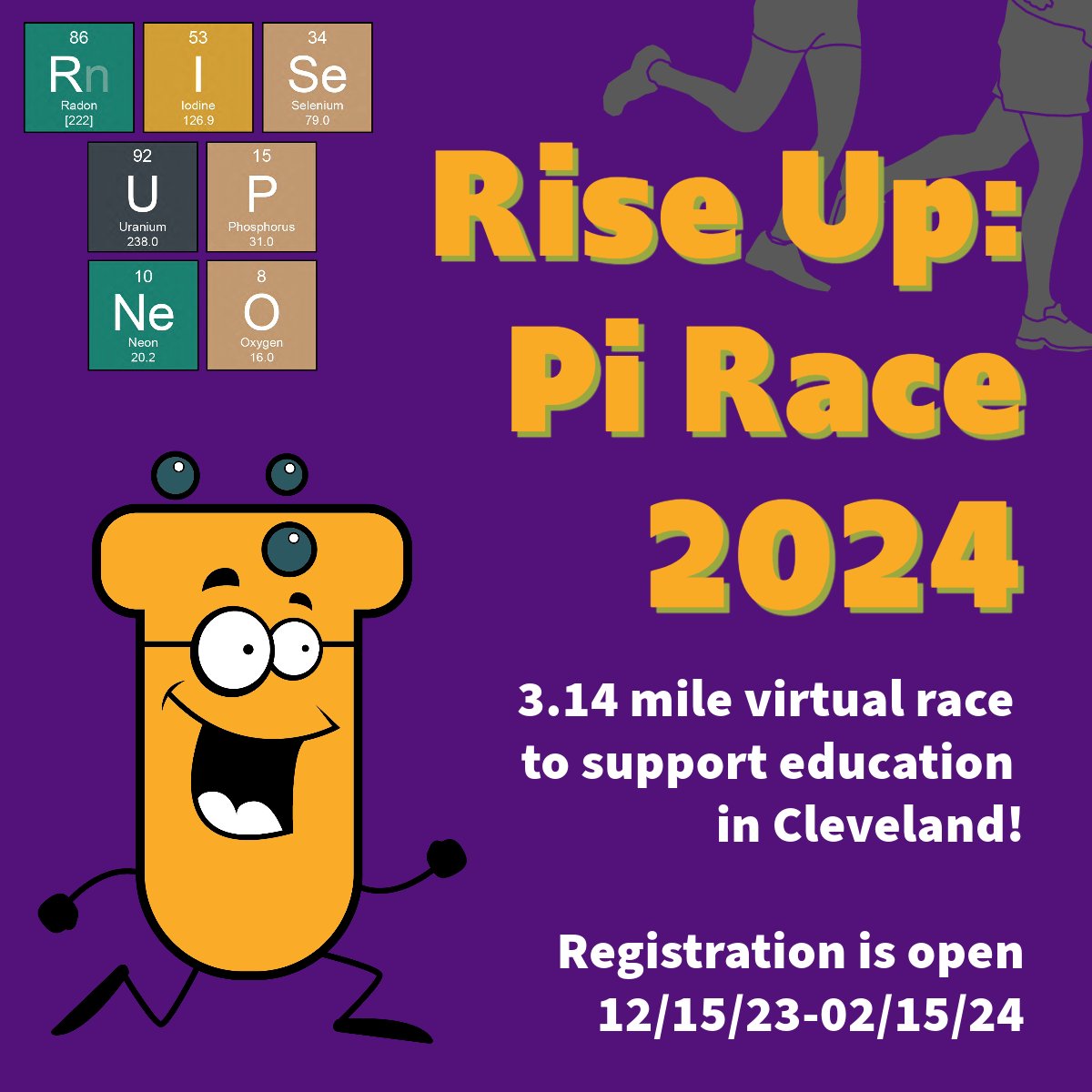 Start your week off right by signing up for the 2024 Rise Up: Pi Race! You can walk, run or just mosey along all while supporting science education for 9th and 10th grade students in Cleveland. Registration ends on Thursday! Secure your spot now: runsignup.com/Race/OH/Clevel…