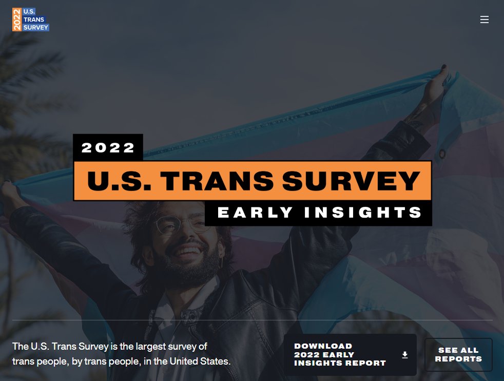 ArcusLGBTQ's tweet photo. Nearly 100,000 trans people from across the U.S. took part in the 2022 #USTransSurvey, and the first insights are now available!
Check out the early insights report from @TransEquality: https://t.co/ZP9X7xUmfL
#Trans #TransRights #LGBTQ https://t.co/mbCTcYUFmB