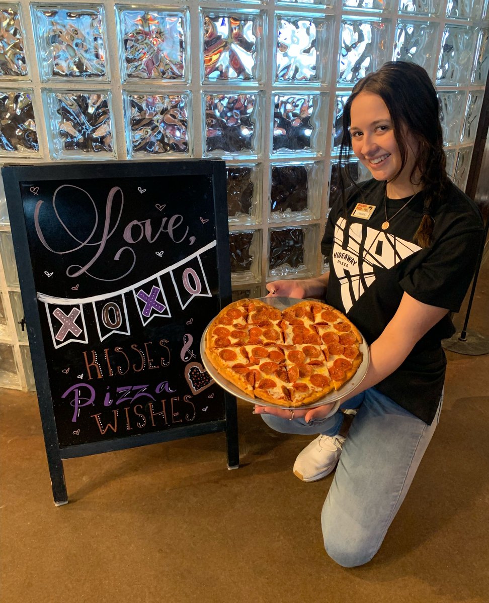 Ditch the chocolate and flowers this year and get your special someone what they really want! 
💞HEART SHAPED PIZZA! 🍕

This Wednesday (Valentine’s day if you need the reminder) we'll be offering heart shaped pizza in any size on our thin crust!