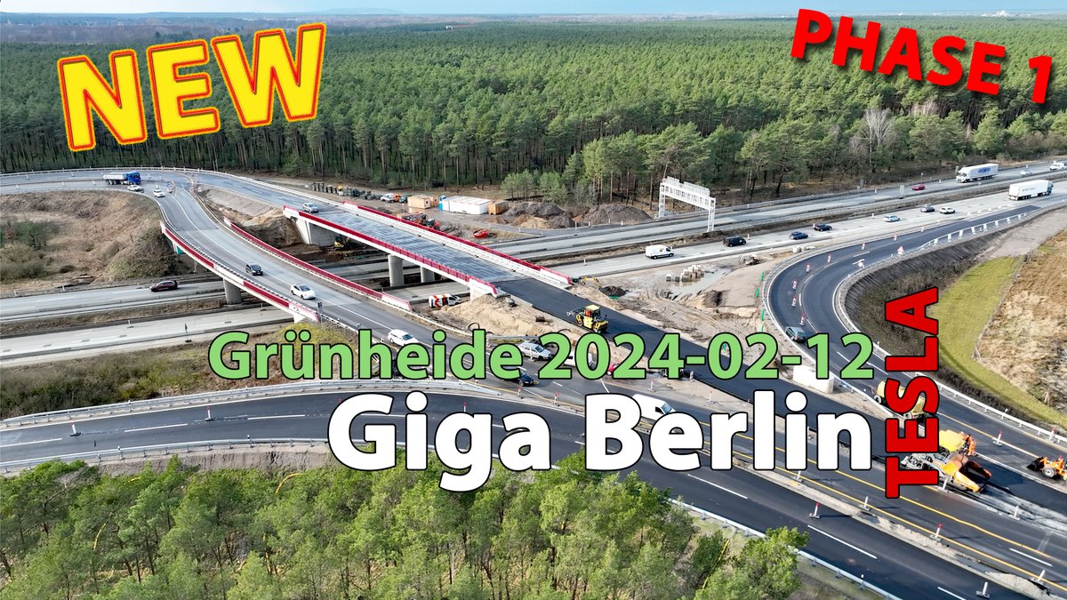 😎👉Tesla Giga Berlin Update #193 - PHASE 1 🚨 NEW drone video online! 2024-02-12 youtube.com/watch?v=FPPE4q… @elonmusk #tesla #GigaBerlin #gigafactory #gf4