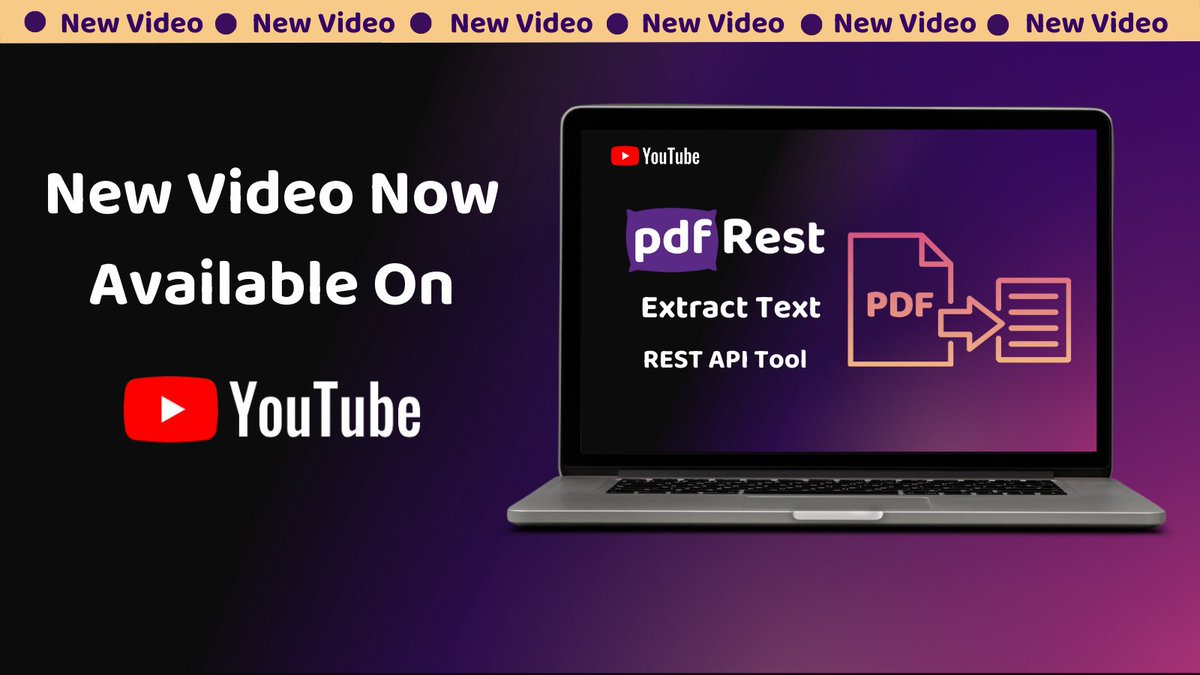 pdfRest's tweet image. Watch our latest YouTube video to learn how to get comprehensive text extraction with @pdfRest Extract Text REST API Tool.
Watch Now: youtube.com/watch?v=X9REVA…
#extracttextfrompdf  #extracttext #pdf