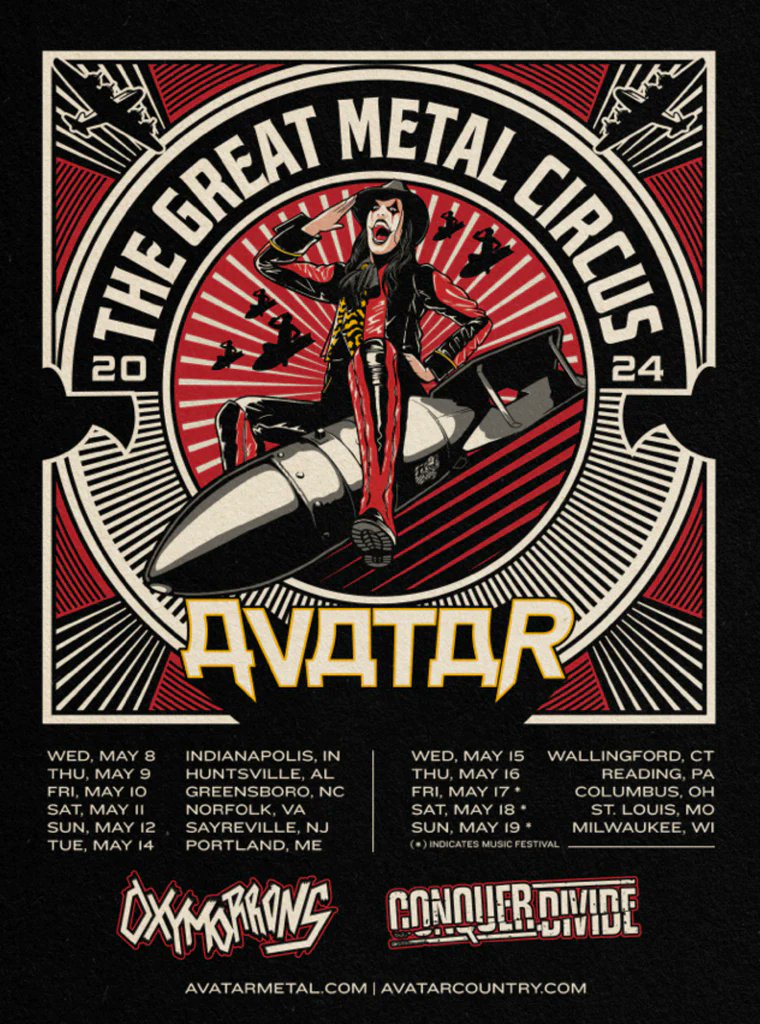 Avatar confirm US Spring Headlining Tour with support from Oxymorrons and Conquer Divide knot1.co/3UH1dPJ
