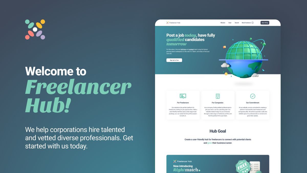 FreelancerHub__'s tweet image. Welcome to Freelancer Hub! Your go-to platform for seamless talent and corporate synergy. Elevate your projects with skilled professionals. Get started today! 💼💡 #FreelancerHub #HireTalents