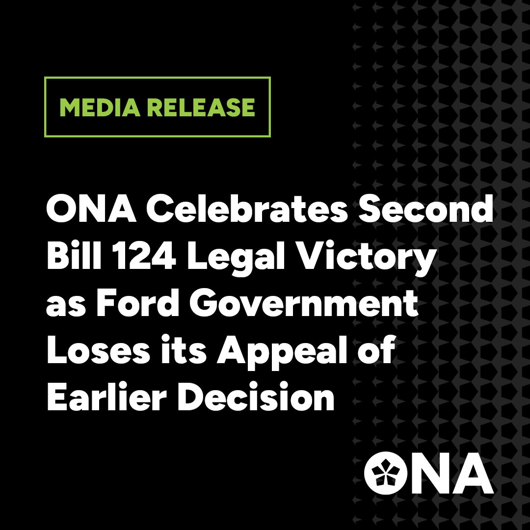 ontarionurses's tweet photo. Ontario’s front-line registered nurses and health-care professionals celebrate as #Bill124, wage-suppression legislation passed by the @fordnation government in 2019, is once again found to be unconstitutional.

Read more: https://t.co/29KvOcao6s

#onlab #onpoli #onhealth https://t.co/gl1HYezmiY