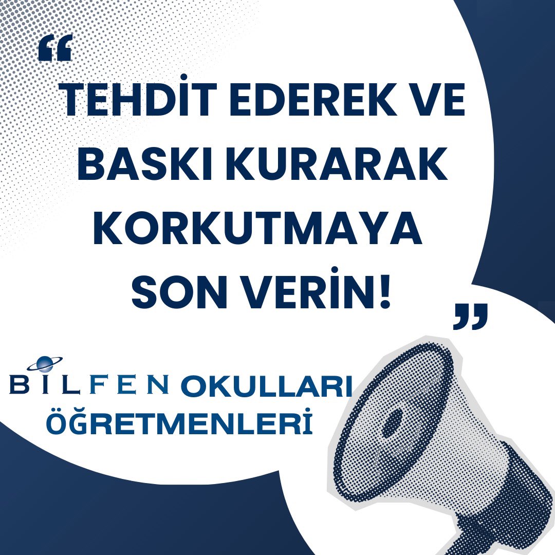 Biziz biz,öğretmenler!Canla başla çalışan,karşılığında baskı gören,işten çıkarma tehdidi alan,odalara çekilip ağlatılan öğretmenler!Sadece yaşanılabilir ücretler talep eden öğretmenler…
#bilfenöğretmenlerizamistiyor

<a href="/Bilfen/">Bilfen Okulları</a> <a href="/FatihBilfen/">Fatih Öztürk 🇹🇷</a> <a href="/bilfengroup/">Bilfen Group</a> <a href="/ogretmensendika/">Özel Sektör Öğretmenleri Sendikası</a>