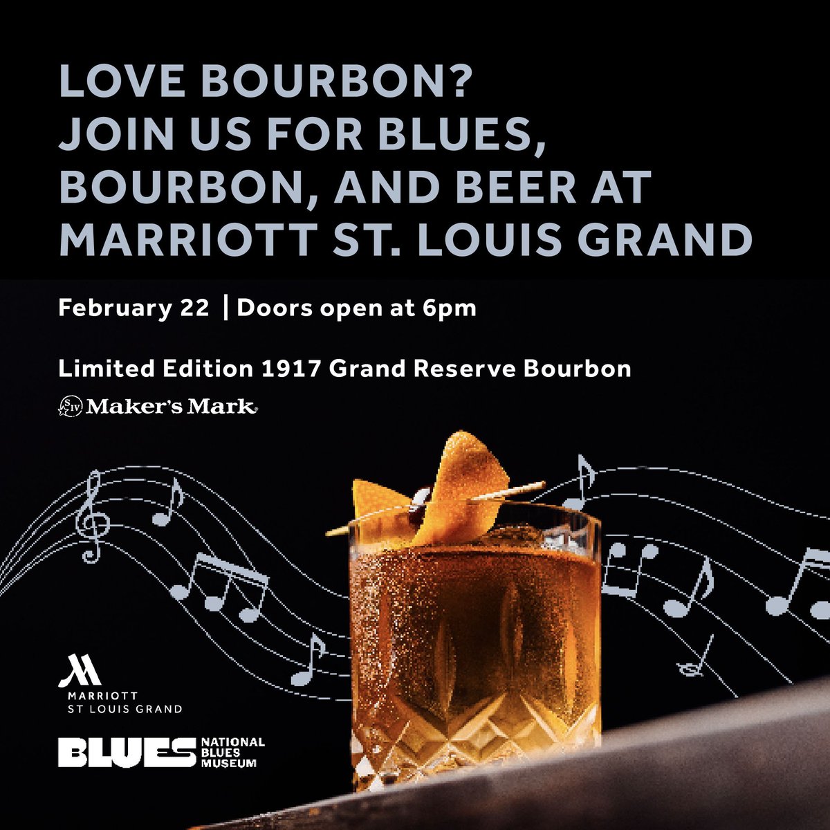 Do you love Blues music? What about bourbon? and beer? We have just the thing for you! Get your ticket today for our Blues, Bourbon, and Beer event at:
buff.ly/4812l3C

#MarriottStLouisGrand #HelloMarriottSTL #explorestlouis #explorestl #ThingsToDoInSTL #BluesBourbonBeer