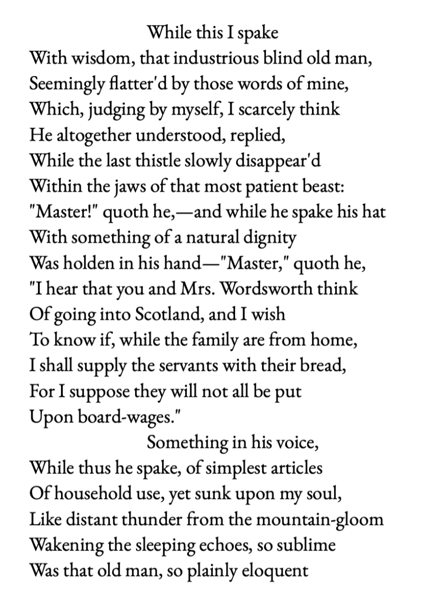 Thinking about this James Hogg parody of Wordsworth again