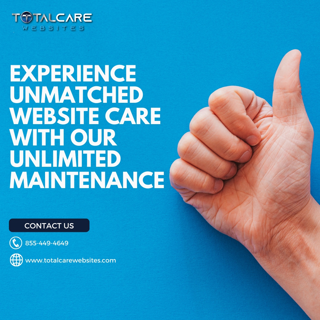 At Total Care Websites, we understand the importance of constant and consistent website upkeep. That's why we offer unlimited maintenance services, ensuring your website always performs at its best, without any additional cost. 

#totalcarewebsites