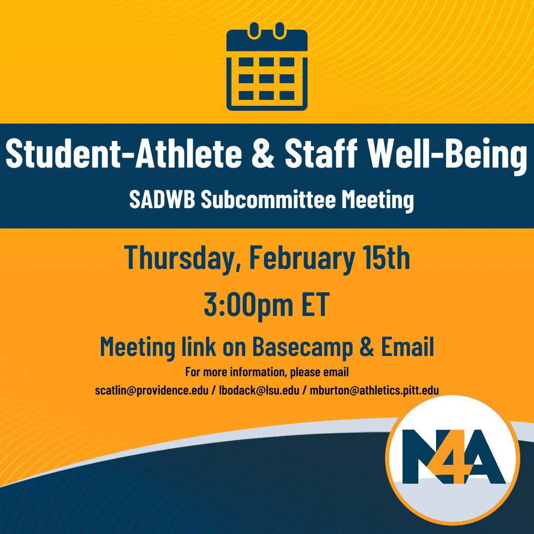 Setting the tone for a winning year! 🏆 Excited for the 1st meeting of the Student-Athlete Development &amp; Well-Being Subcommittee in 2024, on Feb 15. Ready to dive into new strategies for success and well-being. Here's to a year of growth and thriving in what makes you passionate!