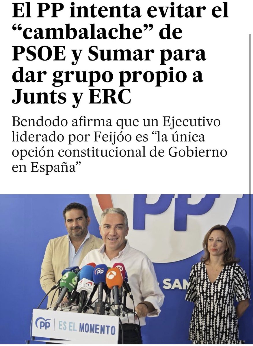 oscar_puente_'s tweet photo. Ya me resultó extraño que el PP permitiese a Junts tener grupo propio en el Senado, cuando había puesto el grito en el cielo contra eso mismo en el Congreso. 
A dos semanas de la fakeinvestidura.
Aten cabos. Seguro que González Pons puede explicarlo, cuando se le pase la gripe. https://t.co/AgqwOJf0dq