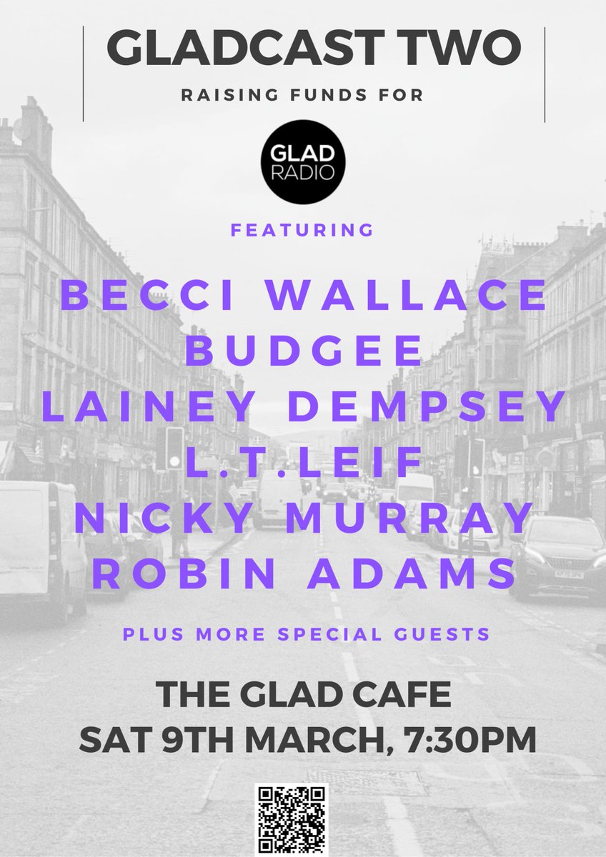 Join us for a night at @thegladcafe on Sat 9 March featuring @Toidfish @lauraleif @NickyMurray93 @RobinAdamsMusic and more brownpapertickets.com/event/6241149