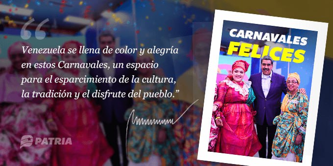 Inicia la entrega del #BonoCarnavalesFelices2024 enviado por nuestro Presidente @NicolásMaduro a través de la #PlataformaPatria. La entrega tendrá lugar entre los días #12Feb al #20Feb del 2024.