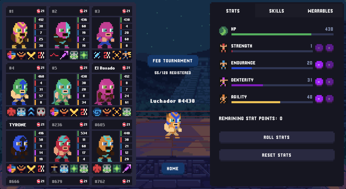 PlayLuchamon's tweet photo. 👊It's time to register for our February Tournament and compete for $LUCHA &amp; piñatas! 

🥇10k $LUCHA + 🪅5
🥈5k  $LUCHA + 🪅3 
🥉2.5k $LUCHA + 🪅2
4th:🪅2
5th - 16th:🪅1

Register on the "My Luchas" tab before we reach our 128 player limit! 🪙250 $LUCHA fee per Luchador https://t.co/XjDSrugSMK