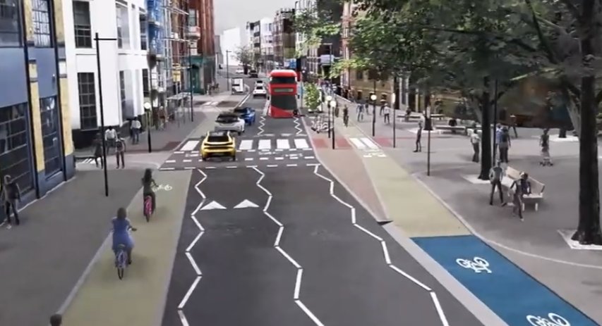 Excited to share plans for a more people-friendly Clerkenwell Road 😃

We're proposing: 
–400m of segregated cycle lanes
–changes at important junctions such as with Gray's Inn Road and Rosebery Avenue
–pedestrian, public realm and greening improvements

consultations.wearecamden.org/supporting-com…