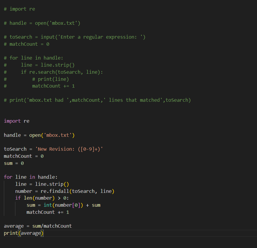 barelyai's tweet photo. Day 15 of #100DaysOfCode :
- Completed remaining sections of #regex module in #Python.
- Solved exercise questions on regular expressions.
#freecodecamp #PY4E https://t.co/c7u6Aktfry