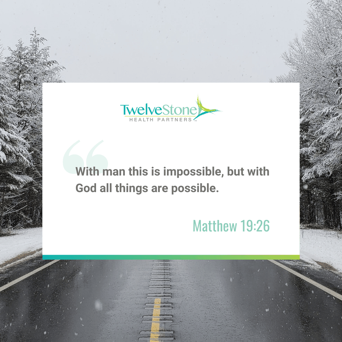 12stonehealth's tweet photo. Take heart today! What seems impossible to man is nothing to the Creator of the universe. We put our trust in Him!

#MondayMotivation #12Stone #ChronicCare https://t.co/tRREELMYdG