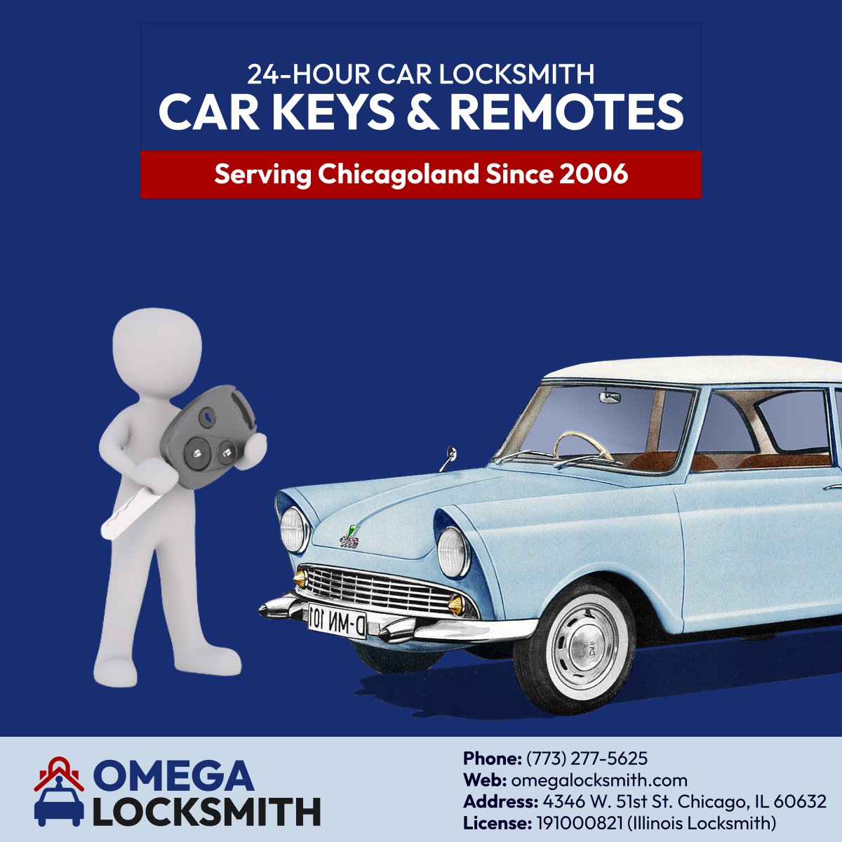 Omega Locksmith (@omegalocksmith) on Twitter photo Need car keys in Chicago, IL? Need  replacement car keys? Omega Locksmith is your dependable 24-hour  emergency locksmith in Chicago.
πΒ 773-277-5625
π» omegalocksmith.com
#omegalocksmith #locksmith #chicago #chicagoil #chicagoland  #chicagowest #locksmithlife #berwyn Need car keys in Chicago, IL? Need  replacement car keys? Omega Locksmith is your dependable 24-hour  emergency locksmith in Chicago.
πΒ 773-277-5625
π» omegalocksmith.com
#omegalocksmith #locksmith #chicago #chicagoil #chicagoland  #chicagowest #locksmithlife #berwyn