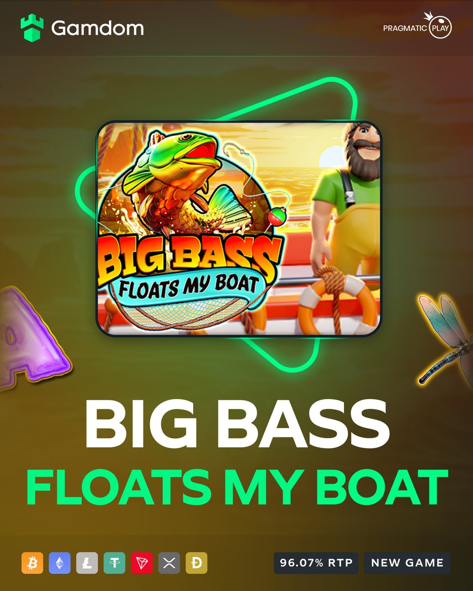 gamdom's tweet photo. 🛥️🎣New Game: Big Bass Floats My Boat by Pragmatic Play!🛥️🎣

Experience the thrill of fishing without leaving your seat in this exciting slot adventure!🌊💰

With a 5x3 grid, chase the money symbols for a chance to win up to 5000x your bet!🎣

We're giving away free spins for you to enjoy the game!

-💚 +🔁 Mention a Friend
-Drop your userID in the comments

Join the adventure now and let the big bass float your boat! 🚤💎

🔗https://t.co/KwQYpNiSZW
