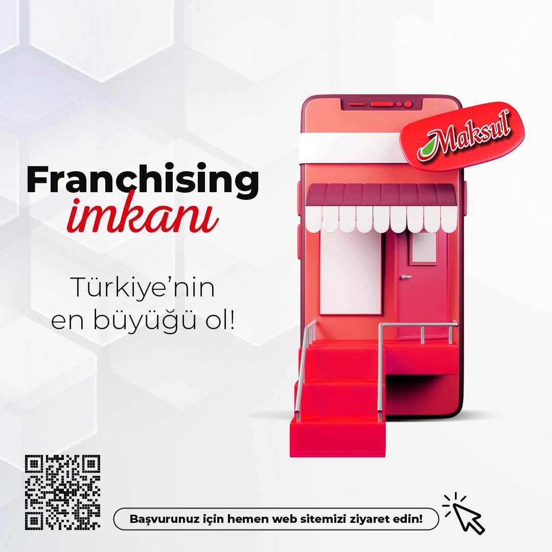 Franchising İmkani ile Türkiye'nin en büyüğü olun!🚀

Maksul olarak, size hayallerinizdeki işi kurma fırsatı sunuyoruz.

web sitemizi ziyaret edin!🌐👀

maksul.com.tr
#franchising #türkiye #işfırsatı #başarı #kazanç #yatırım #maksul