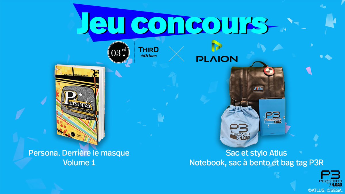PLAION_FR's tweet image. Entrez dans l'Heure sombre avec notre jeu concours dédié à #Persona3Reload 🌔

Pour participer :
✅ Suivre les comptes @PLAION_FR et @ThirdEditions 
🔁 RT ce post

🎟 T.A.S le 27/02
1 gagnant