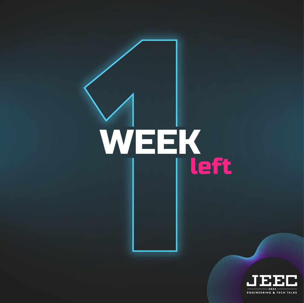 jeecist's tweet photo. ⏳ Only one week left until JEEC24 edition! 🎉 Get ready to dive into a world of innovation, technology, and much more! Don't miss this unique opportunity for learning and networking. Are you ready to embark on this journey? 

#JEEC2 #TIC #Engineering #TechEvent #TechTalks #1week https://t.co/svXdOac62q