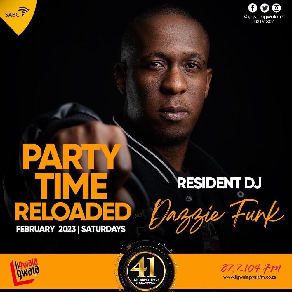 Catch <a href="/DjDazzieFunkSA/">Dazzie_Funk</a> on <a href="/ligwalagwalaFM/">Ligcabho Lesive</a> every Saturday for the month of February