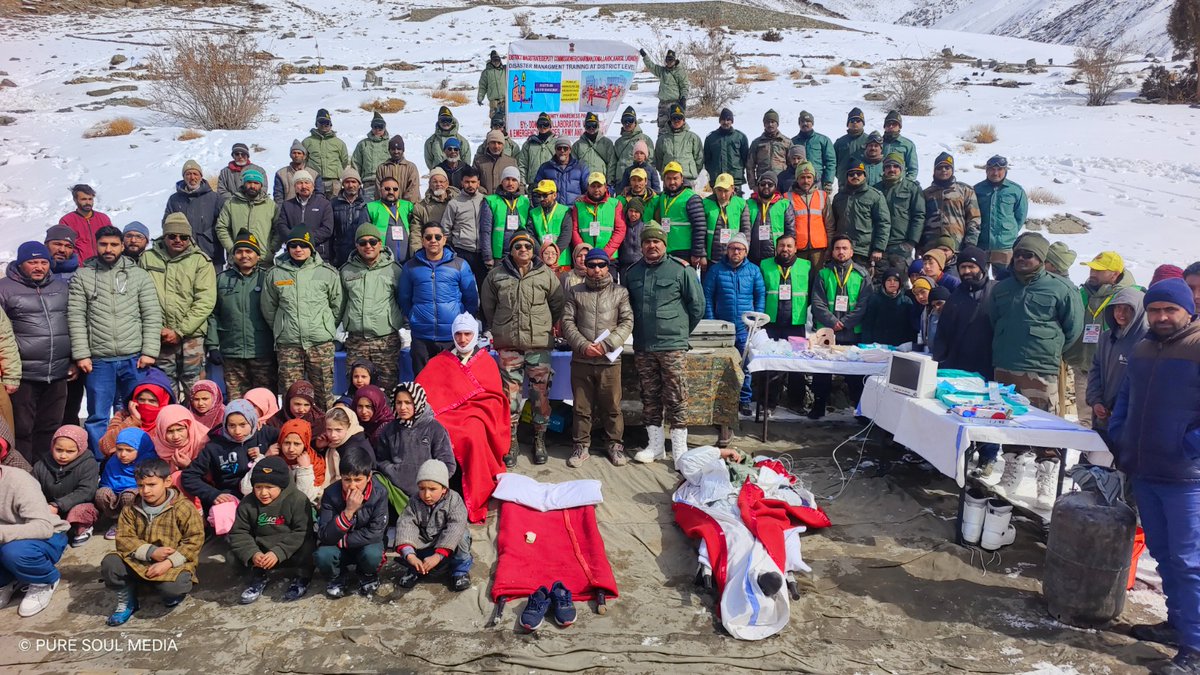 airnewskargil's tweet photo. Community Awareness Programme and District-level Disaster Management Training in Kharboo Village, Kargil, Ladakh
Organized by the DDMAn in collaboration with UTRF, Fire &amp; Emergency Services, Indian Army, and Baseej-E-Imam IKMT

@prasarbharti @ADGP_Ladakh @firefurycorps @adgpi https://t.co/bEvgK09JGf