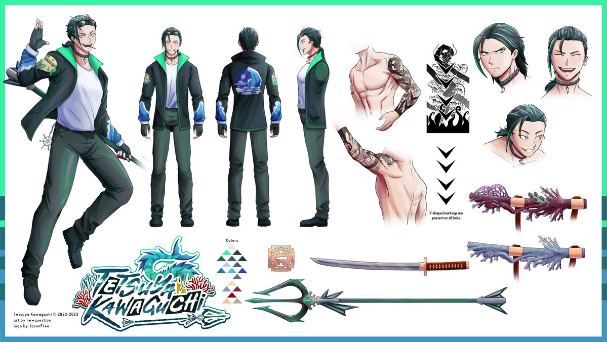TetsuyaKawaVT's tweet photo. Your local fishy annoyance is here! (Now with more OCs)

🔱Name: Tetsuya Kawaguchi （川口哲也）
🔱Mark:🔱 / 🐠 (fans)
🐠 Fan Name: Minnow-san (ミンノーさん）
🗓️ Schedule: #KawaCatch 
📸 Clips: #FishNClip 
🎨 Art: #KawaARTchi 
🪸 OCs: #KawaOCchi
🍥 Memes: #KawaGUCCI https://t.co/zhuSPu4zcU