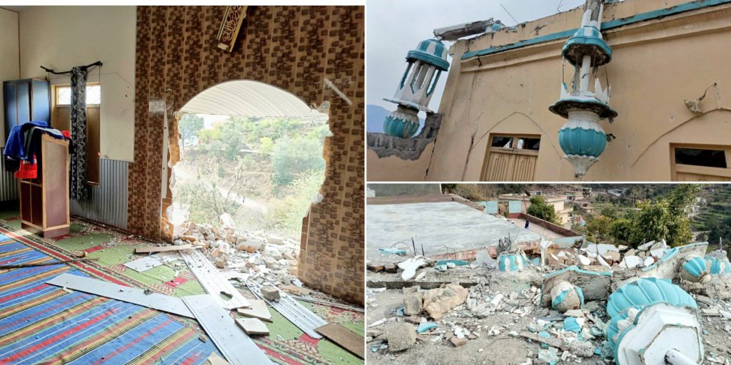 SultanAChoudhr1's tweet photo. Another Ahmadiyya Mosque desecrated in Pakistan 🇵🇰 

A mob of 50 miscreants attacked the House of Allah in Azad Kashmir. 🕌

Some Ahmadis were also injured in the attack. Shots were fired in the air to spread fear among the peaceful Community. 

May Allah deal with the perpetrators & protect the innocent 🤲