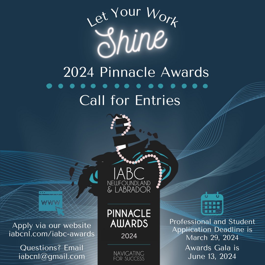 The submission period for the 2024 Pinnacle Awards is now open! The entry deadline is March 29, 2024. This is the perfect opportunity to reflect on your success in 2023, and submit your projects for recognition. Get started at iabcnl.com/iabc-awards/