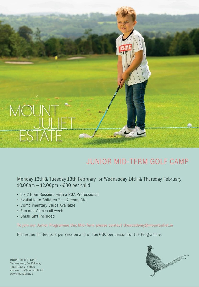 Junior Mid Term Camp has slots available online at the below link, with multiple PGA Professionals on site using the latest in technology and Callaway products aswell as Golfway items Golf has never been easier! Please share to grow the game! golf.swingworks.de/en/golfclubs/m… #KidsGolf