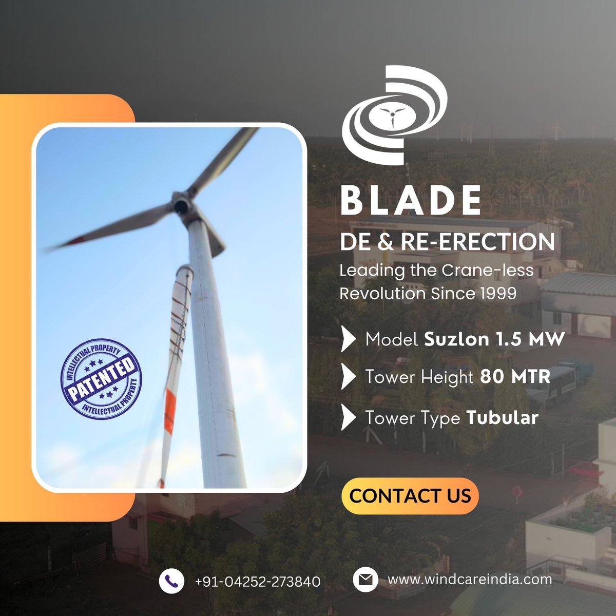 Windcareindia's tweet image. Congratulations to the entire team for the successful completion of the Blade Replacement project for a leading company in the wind industry, utilizing our innovative Craneless Technology on a Suzlon 1.5 MW machine.

#windcare #suzlon #componentreplacement #windenergy #windpower