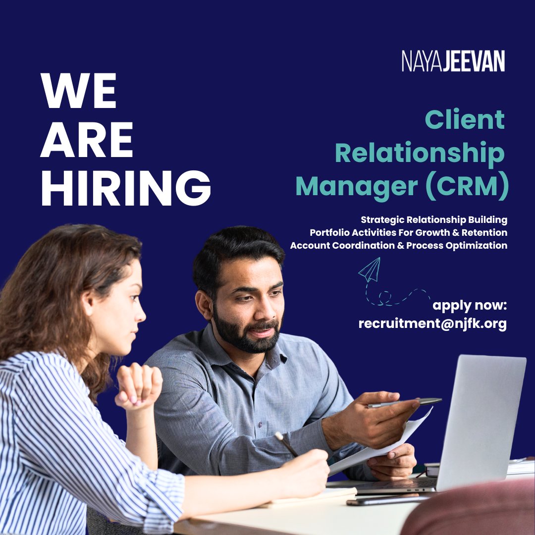We are expanding our team in #Karachi and hiring for the position of Client Relationship Manager (CRM).

View responsibilities &amp; requirements here: linkedin.com/feed/update/ur…

Interested candidates can share their details on recruitment@njfk.org. 

#NayaJeevan #WeAreHiring