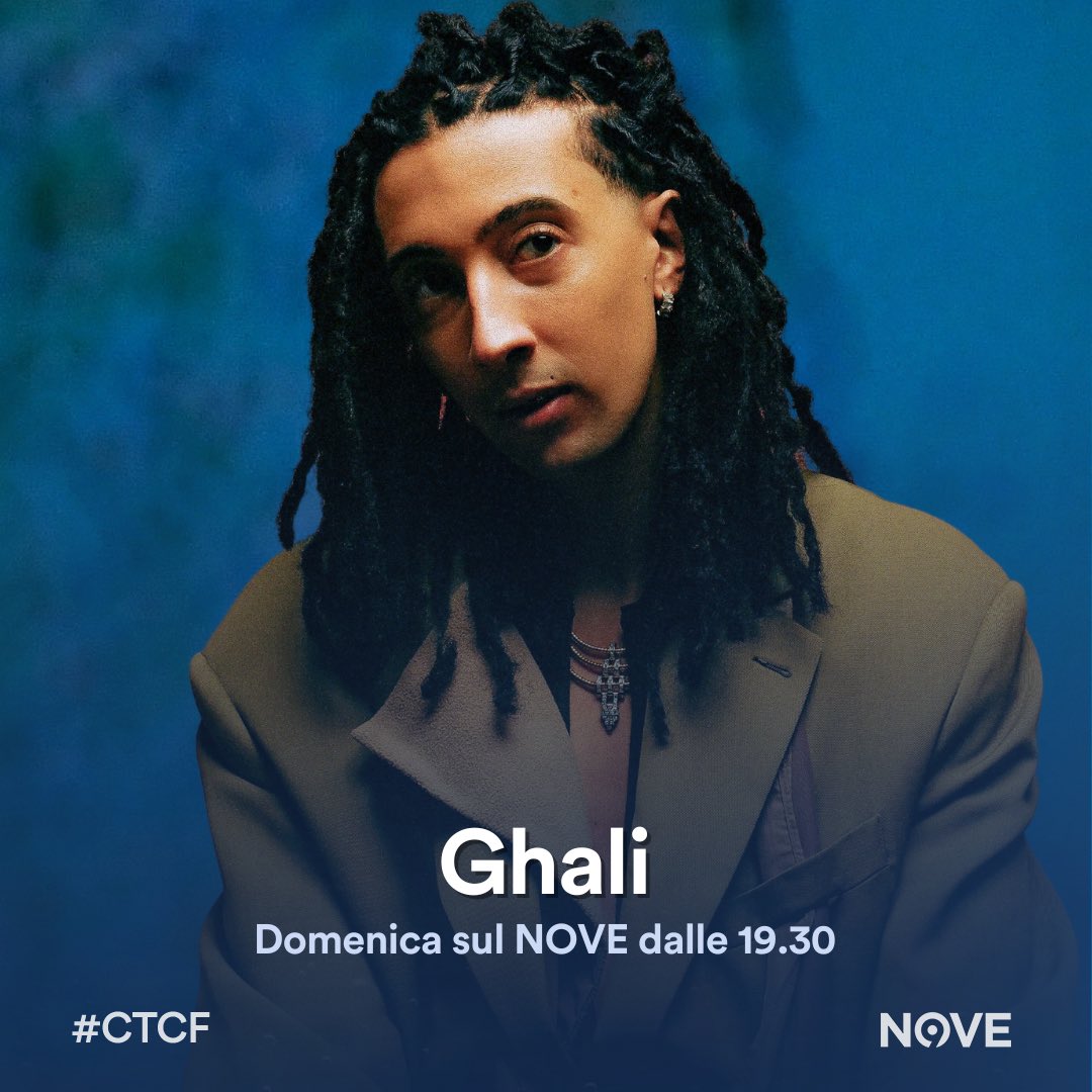 Questa domenica a #CTCF sul Nove ospiteremo Ghali.