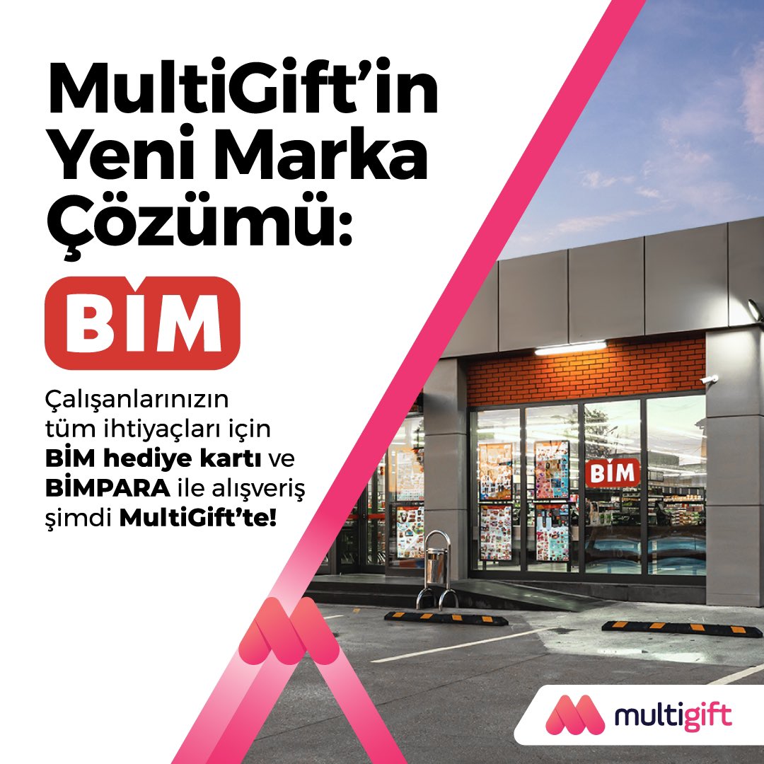 multinetcomtr's tweet image. 👉Kurumsal hediye kartı #MultiGift’in yeni marka çözümü, temel gıda ve tüketim malzemelerini yüksek kalite ve en uygun fiyat ile tüketiciye ulaştıran, Türkiye’nin organize perakende sektöründe pazar payı en yüksek şirketi BİM Birleşik Mağazalar A.Ş  🛒